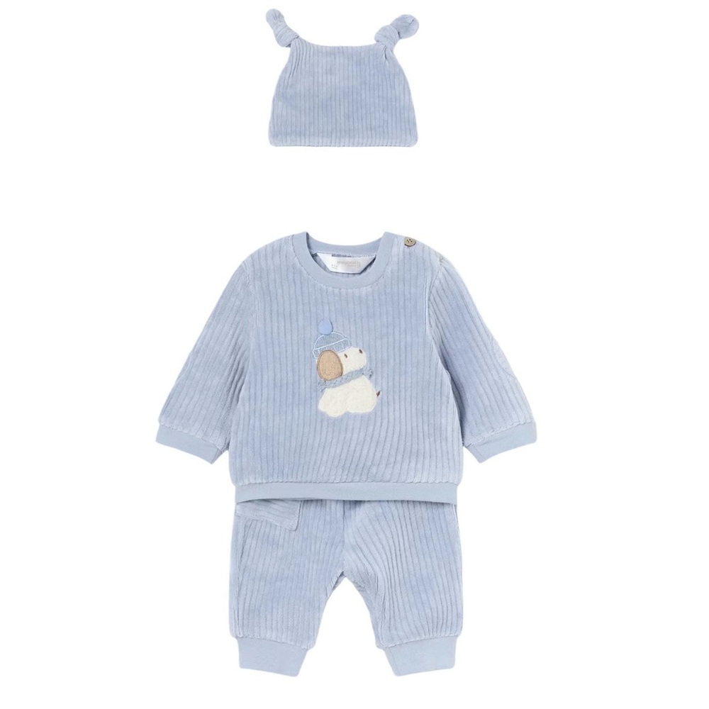 Mayoral 3 Piece Baby Blue Corduroy Set 12 Months 🐶🩵